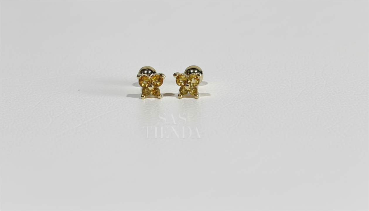 Aretes Mariposa Amarillos