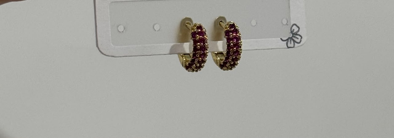 Aretes Rubí Dorados